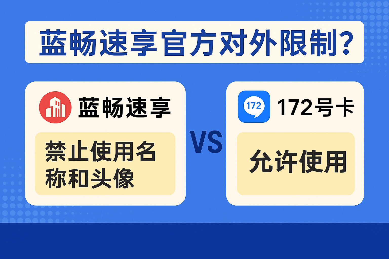 蓝畅速享限制权限，172号卡代理更灵活？教你判断真假官方入口
